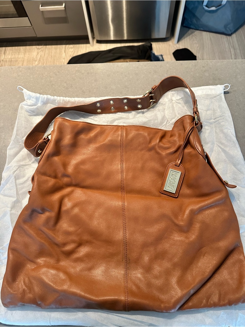 Tan Leather Hobo Shoulder Bag
